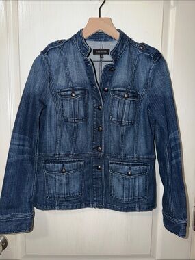 Talbots Indigo Military-Style Denim Jacket preloved💕 XS